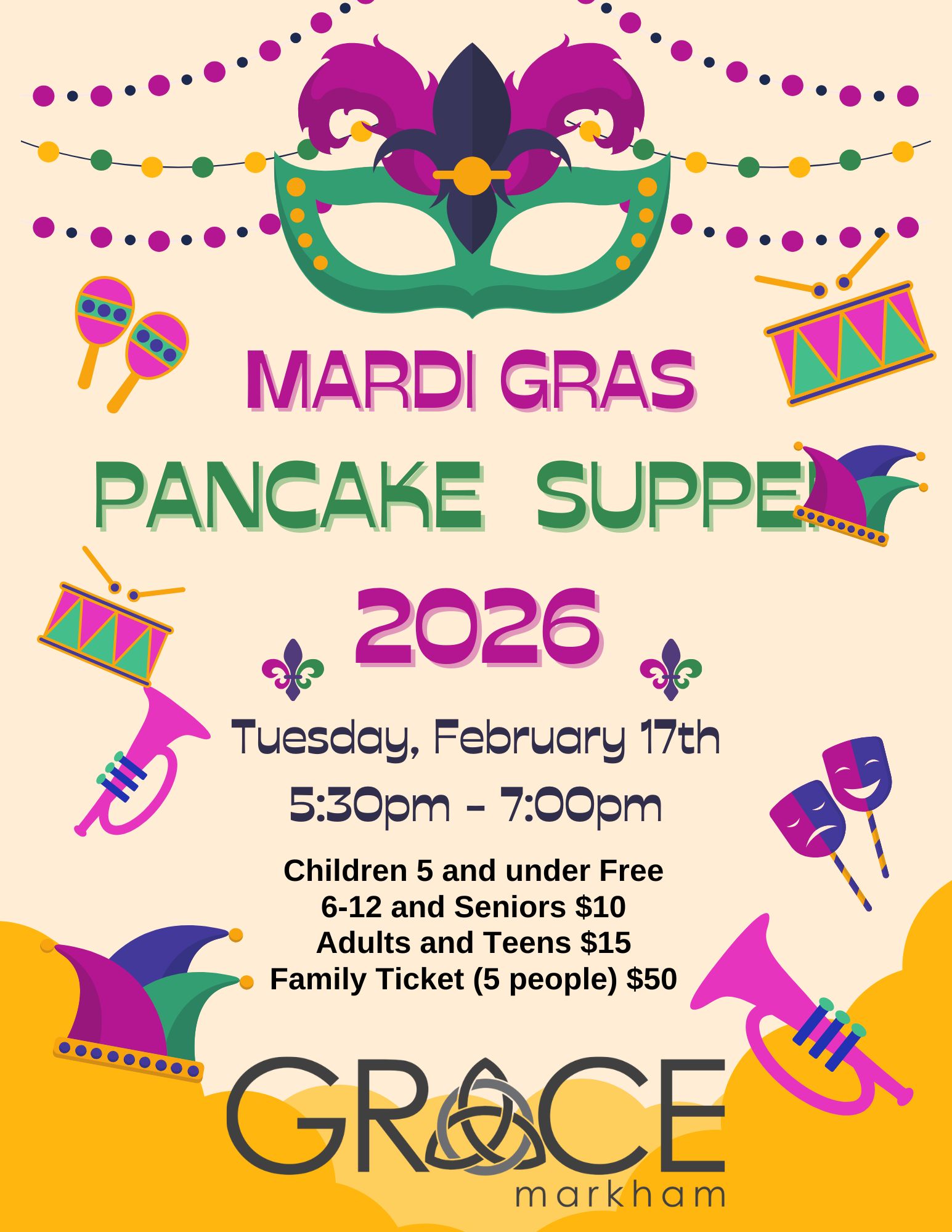 Copy of Colorful And Playful Mardi Gras Carnival Mask Parade Event Flyer (2)